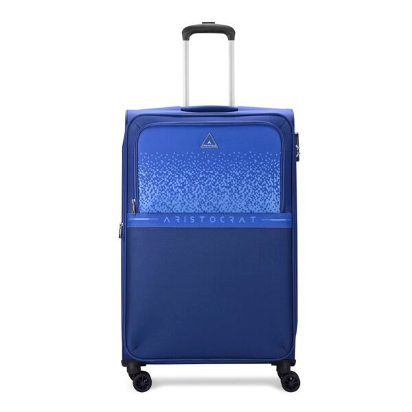 Aristocrat Drift Check-in Expander Trolley Bag 69cm | Medium | Soft Luggage | Smooth 8-Wheel Suitcase | Secure Combination Lock with Sturdy Zipper | Robust Construction | 3-Year Warranty (Blue)