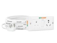 BITCORP 16A to 6A Power Extension Board Converter with 2 Socket 1 Switch, 2500W, 30 Meter 1.5mm Electric Cord for AC, Refrigerator, EV Charger, Water Heater