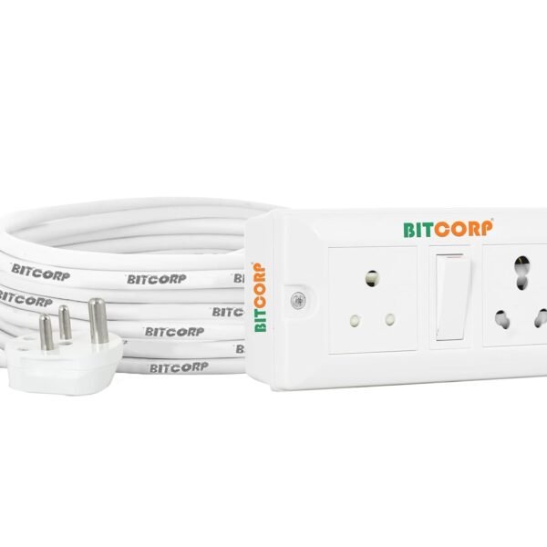 BITCORP 16A to 6A Power Extension Board Converter with 2 Socket 1 Switch, 2500W, 30 Meter 1.5mm Electric Cord for AC, Refrigerator, EV Charger, Water Heater