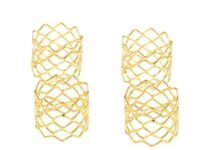 Bamboo Wood, Handmade Dinning Table Napkin Ring Holder Set for Tables Decoration Dinners Parties Everyday Use (1.5-inch - Diameter) - Pack of 04