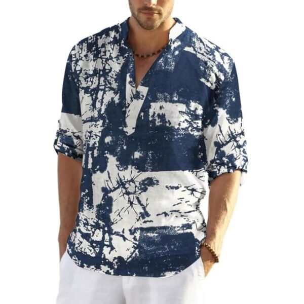 Bellstone Men's Cotton Blend Solid Regular Fit Full Sleeve Short Kurta | Men's Trendy Short Kurta | Stylish Casual Lightweight Summer Kurta for Daily and Occasion Use