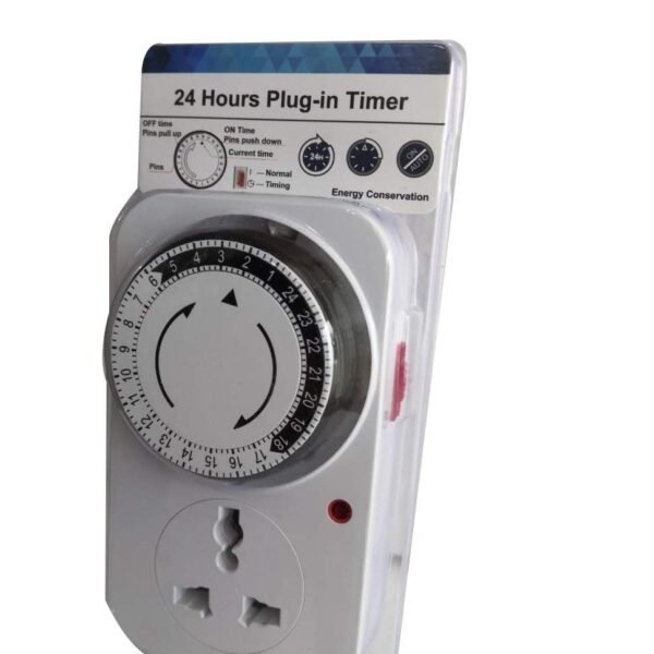 Blackt Electrotech BT41PM Programmable 24-Hour Analog Timer Socket -10 Amp, 230V Power Controller for Home Security and Energy Saving - 15-Min Intervals