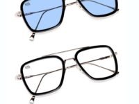 Blue Light Blocking Computer Glasses Gaming Filter Transparent Square Eyeglasses for Eye Protection Men and Women, Tablet/Laptop/Mobile/TV, Anti-blue/Tony Stark/Aviator Frames COMBO of 2,