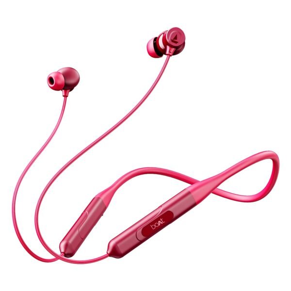 Boat Rockerz 255 ANC, 100HRS Battery, Spatial Audio, 32Db, Fast Charge(10Mins=24HRS), 3Mics AI-Enx Tech, 13Mm Drivers, Bluetooth Neckband, Wireless with Mic in Ear Earphones (Magenta Pop)