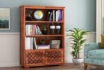 Book Shelf Wooden | Bookshelf for Home Library | Book Shelves Open Bookcase Books Rack | Display Unit Book Stand for Office & Home (Honey Finish)