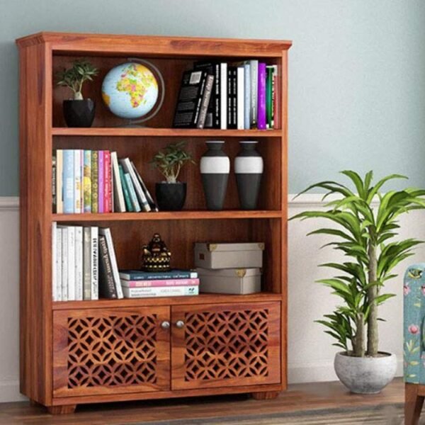 Book Shelf Wooden | Bookshelf for Home Library | Book Shelves Open Bookcase Books Rack | Display Unit Book Stand for Office & Home (Honey Finish)