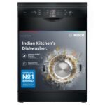 Bosch 13 Place Setting (fits up to 70 utensils) Free-Standing Dishwasher for Indian Utensils | Hygiene+ & Intensive Kadhai Program (SMS66GB01I, White, Inbuilt Heater, Removes 99.9% Germs)