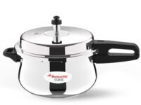 Butterfly Curve 5.5 Litres Pressure Cooker | Outer Lid | Stainless Steel | Induction & Gas Stove Compatible | ISI Certified | 5 Years Manufacturer's Warranty | Silver
