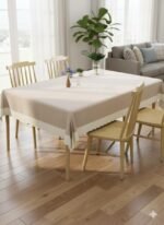 CASA-NEST Rectangular Anti-Slip PVC Solid Plain White Lace (40x60 inch) 4 Seater Centre Table Cover with Exclusive Backing material-Lavender-printed0001 (40X60, Lavender)