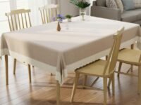 CASA-NEST Rectangular Anti-Slip PVC Solid Plain White Lace (40x60 inch) 4 Seater Centre Table Cover with Exclusive Backing material-Lavender-printed0001 (40X60, Lavender)