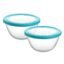CELLO Ornella Round Glass Mixing Bowls for Kitchen with Lid Set of 2 Pieces, 500ml Transparent | Freezer & Fridge Safe, Microwave Oven & Dishwasher Safe Toughened Glass Bowl for Serving Mixing Dining