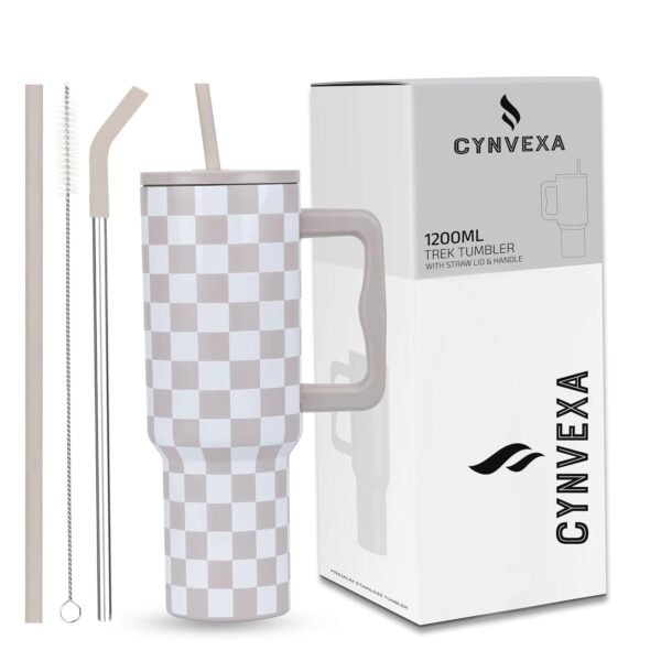 CYNVEXA Tumbler with lid and Straw 1200ML Cup Stainless Steel Vacuum Insulated Tumbler for Water, Iced Tea or Coffee 1.2L Office Gym Travelling (40-Oz-Skin Paint)