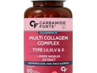Carbamide Forte Multi Collagen Supplements For Skin | Collagen Tablets For Women & Men | Skin Supplements For Glowing Skin | Hydrolyzed Peptides With Type I, II, III, V & X - 90 Tablets