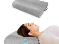 CareFoam Memory Foam Cervical Neck Pillow | 2 Years Warranty | Pain Relief Sleep, Improves Posture Spinal Alignment, Neck Pain Relief | 21 x 13 x 4 Inch | Black Melange Cover | Pack of 1