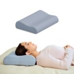 CareFoam Ultimate Cervical Neck Pillow | 2 Years Warranty | Pain Relief Sleep, Improves Posture Spinal Alignment, Neck Pain Relief Pillow | Medium 21 x 13 x 4 Inch | Grey Jacquard Cover | Pack of 2