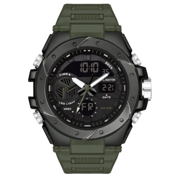 Carlington Analog-Digital Sports Watch Chronograph, Dual Time,Alarm, Stopwatch, Calendar, Water-Resistant, Shock-Resistant, Back Light Display. The Perfect Watch for Men-CT9140 Series