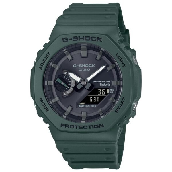 Casio G-Shock GA-B2100-3ADR Bluetooth Analog-Digital Black Dial Men Watch Green Resin Strap (G1244)