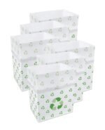 Clean Cubes 13 Gallon Disposable Trash Cans & Recycling Bins, 6 Pack (Recycle)