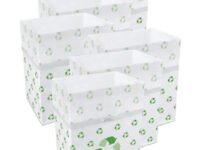 Clean Cubes 13 Gallon Disposable Trash Cans & Recycling Bins, 6 Pack (Recycle)
