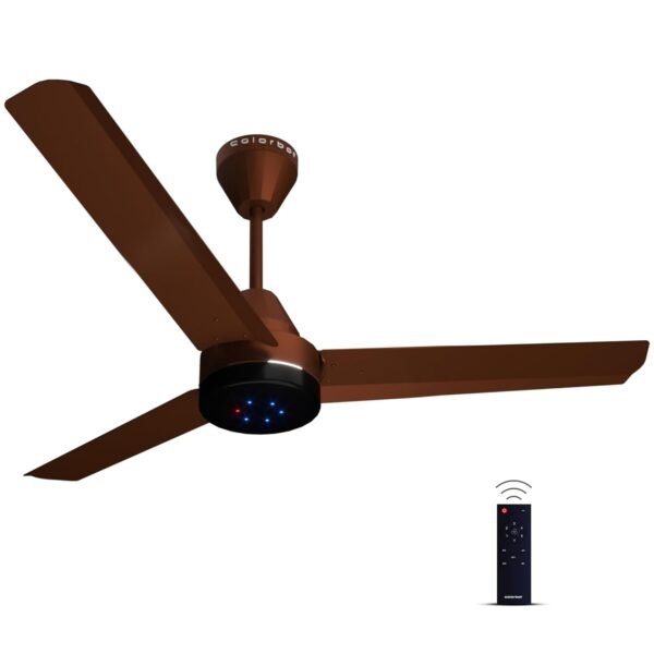Colorbot Stella BLDC Ceiling Fans 1200mm | BEE 5 Star Rated 370 RPM | Savings up to 65% | Remote Control (Boost, Timer, LED, Reverse Mode) | 4 Years Warranty (Cocoa Brown)