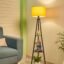 Crosscut Furniture Metal Floor Lamp with 3 Shelves (Fresh Yellow) LED Bulb Included