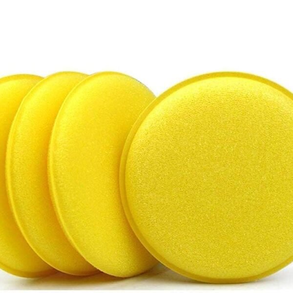 DETACHI Car Polish Sponge Multipurpose Car Foam Wax Applicator Polish Pad Soft Car Clean Wax Sponge Used for Detailing Polish for Bike and Car Dashboard Round Pads - Pack of (4)