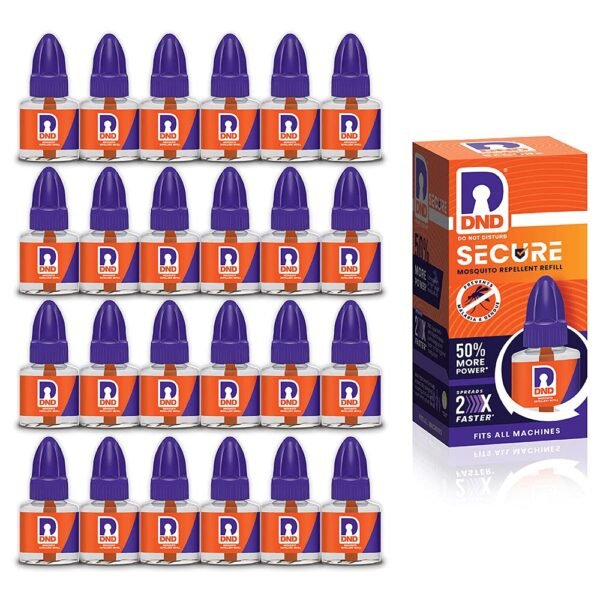 DND Secure Mosquito Repellent Liquid Vaporiser Refill, Pack of 24-45ml Each