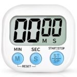 DOCAT Digital Kitchen Timer & Stop Watch Timer for Study, Countdown Large Digits, Loud Alarm, Magnetic Round Back Stand, Stopwatch Timer for Study, Oven, Cooking, Baking Essentials Kitchen Tools