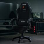DROGO Aura Ergonomic Gaming Chair with Premium PU Leather Fabric, Linkage Armrest, Adjustable Neck & Lumbar Pillow | Computer Chair for Study | Office Chairs for Work from Home with Recline (Black)