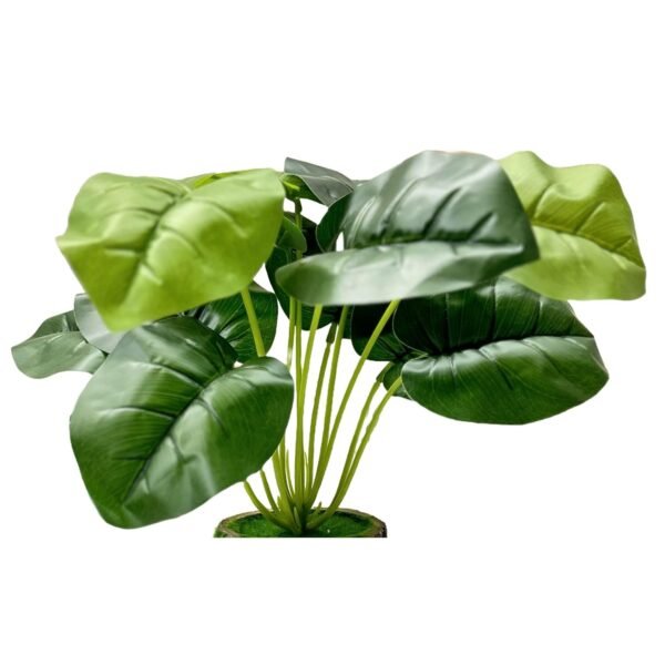 Dekorly Artificial Silk Palm Monstera Leaves Plant For Decorations Beach Wedding Table Decoration | Desk Home Office Indoor Outdoor Decor (Design-A, Green)