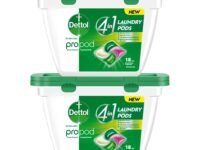 Dettol 4 in 1 Laundry Detergent Pods 18pcs, (Pack of 2)