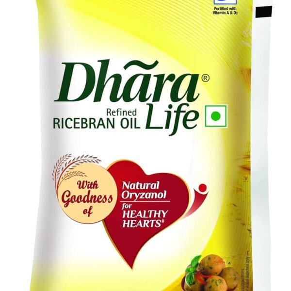 Dhara Life Refined Rice Bran Oil, 750gm/840gm/1ltr stocks (Weight May Very)