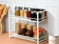 Dime Store Spice Rack Kitchen Rack for Kitchen Storage Accessories Kitchen Organizer (Classic Style) (White)