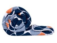 Divine Casa Microfiber All-Weather 120 GSM Reversible Single Bed Size Quilt Comforter Blanket - (140 x 230 CM, True Blue and Orange, Geometric)