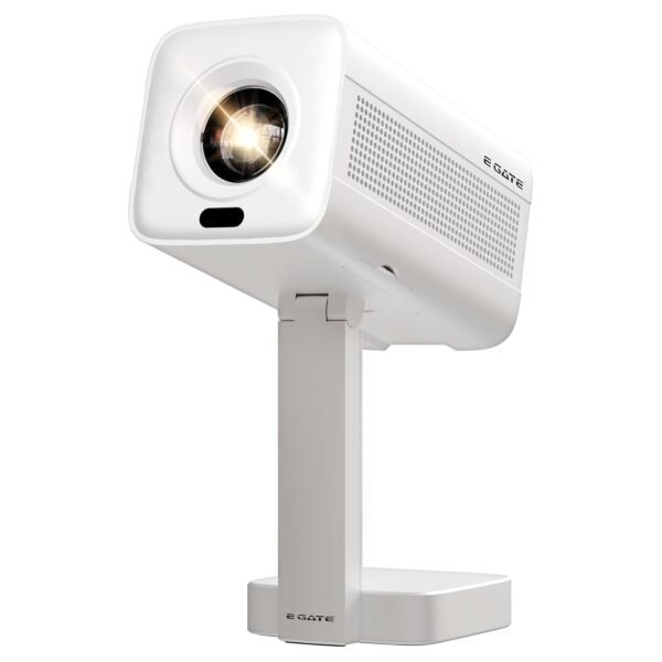 E GATE Atom 4X Automatic Projector 4k Ultra HD | Live TV | Android | Brightest 400 ISO | Native 1080p, Netflix, Prime | Precision Focus - Auto Keystone | USB-HDMI ARC+CEC | HDR+HLG | WiFi 6-BT | Egate