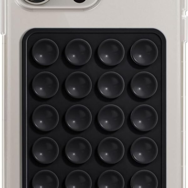 EDNITA Suction Phone Case, Phone Suction Sticker, Silicone Suction Phone Case for Hands-Free Mobile Accessory Holder Grip, Video Phone Accessory Compatible Mirror, Shower-Black (Pack of-1)