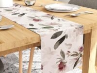 Encasa XO Dining Table Runner for 4 Seater - Polyester Twill Fabric - Foil Digital Print - Size 28x150 cm - Decorative Cloth for Centre and Coffee Table - Washable - 1 Pc - F1 Neutral