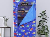 FLIPZON Multipurpose 6 Shelve Baby Wardrobe, (Fabric Shelves)- Blue