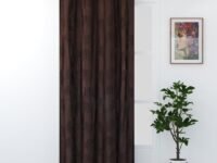 FRESH FROM LOOM Grommet Room Darkening Curtains For Door 12 Feet Long|Big Window Curtain Premium Polyester Punch Parda|Latest Modern Parde For Living Room Bedroom|Home Office Screens(Coffee,1Pc Only)