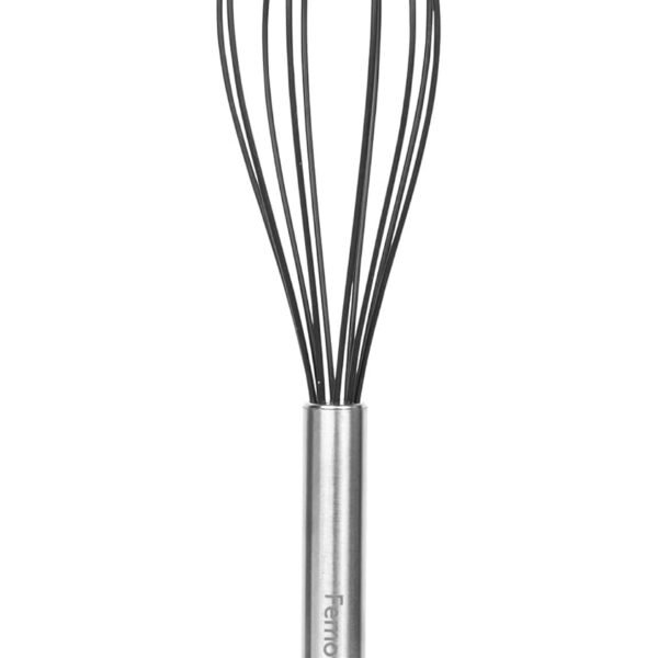 Femora Premium Virgin Silicone Egg Whisk with Grip Handle, Black