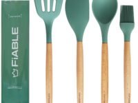 FiABLE Premium Silicone Spatula Set of 4 for Non Stick pan, Non Flexible Spatula Set of Cooking - Heat Resistant, FDA Certified, 1 Year Brand Warranty - Hybrid Combo of 4 Green