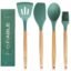 FiABLE Premium Silicone Spatula Set of 4 for Non Stick pan, Non Flexible Spatula Set of Cooking - Heat Resistant, FDA Certified, 1 Year Brand Warranty - Hybrid Combo of 4 Green