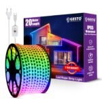 Gesto 20 Meter Rope Led Strip Lights – High Brightness Outdoor Lights Waterproof for Balcony,Home Decor,False Ceiling | RGB Strip Light for Diwali Decoration with Mode Change Controller (Multicolor)