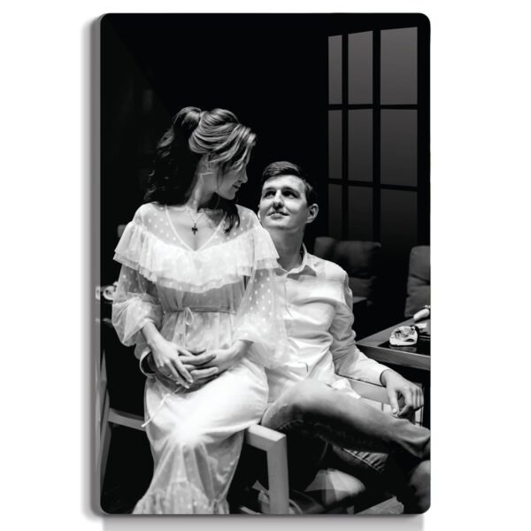Giftplease Customized Acrylic Photo Wood Frame,Personalized Clear Wall Mount Frameless Rectangular Poster Frame for Anniversary,Birthday,Special Moment(Transparent,18X12 Inches)