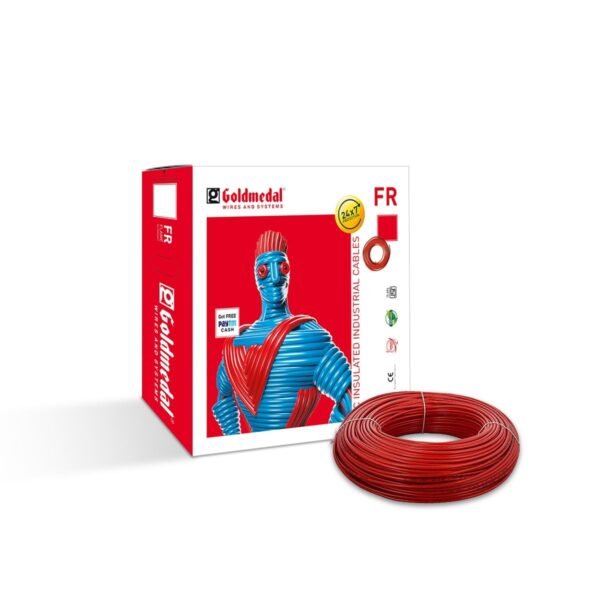 Goldmedal 90 Meter 1100V 4.0 Sq mm Fire Retardant Electric Wire (Red) - Pack of 1 | Wire for Domestic & Industrial Connection Use | Multi-Strand, PVC Electrical Insulated Copper Wire