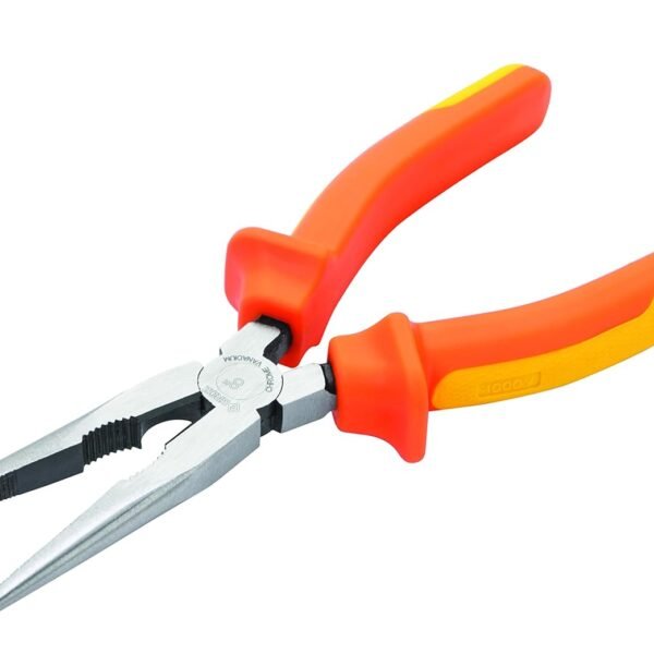 Groz 6 inch Long Nose Plier | VDE Compliant | Chrome Vanadium | Shock-proof | Anti-Slip Grip | Versatile | Best for Cutting & Gripping Wires | LNP/CV/6