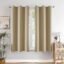 HOMEMONDE Solid Blackout Curtains 5 Feet Long Set of 2 - Thermal Insulated Curtains for Window, 70% Room Darkening Drapes for Living Room, Bedroom, 60 Inches, (Beige, 152.4 x 118 CM)