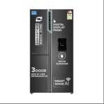 Haier SmartChoice 592L 3Star 3-Door Water Dispenser Side by Side Frost Free Refrigerator|Convertible|Smart Sense AI|Inverter|Digital Display Panel (2025 Model, HRT-683WGKU1, Graphite Black)