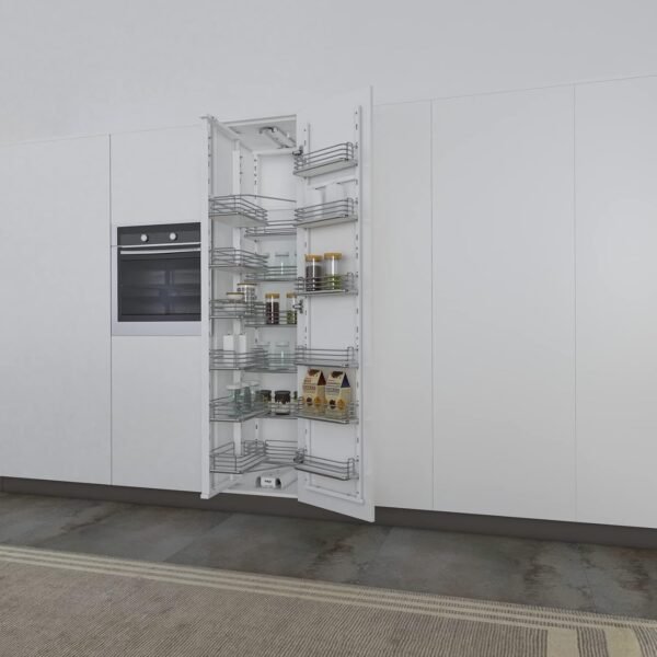 Half Pantry Unit 1850600 | W564 x D540 x H1850-2050 | Soft Closing | Universal Installation | 18 Shelves Pull Out Pantry | Kitchen Pantry Shelving | Pull Out Pantry Cabinet