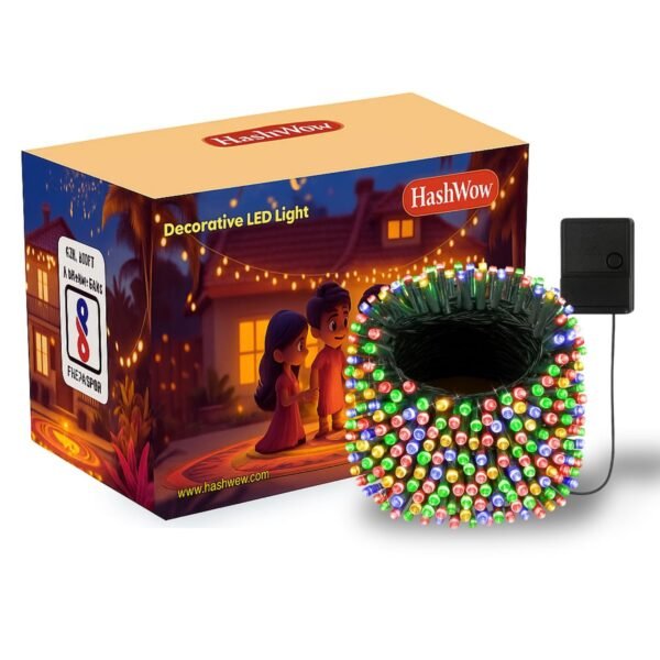 HashWOW® 21 Mtr Multicolor LED Pixel String Light | 360° Decorative Copper Wire Fairy Lights for Diwali, Christmas, Wedding, Party & Home Decoration | Brightcolor LEDs | (Pack of 1)
